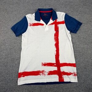 Harmont & Blaine Mens Narrow Fit Polo Shirt Large Blue White Red Cotton 2307